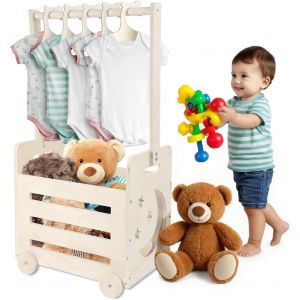 Yemaesre-Panier Cadeau En Bois Pour Bébé Avec Roulettes Et Poignée Haute, Panier Personnalisé Pour Les Nouveaux Parents Enceintes. Cadeau Basket-Moon Car-De - Neuf