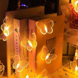 Jgd-Koboko Guirlande Lumineuse En Forme De Papillon - 1,5 M - 10 Led - Pour Chambre D'enfant, Mariage, F&ecirc;te, Jardin, D&eacute;coration De No&euml;l - Neuf