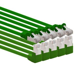 KAL-366206 Câble Réseau Cat.6 Angle 90 Degrés 3,0 M - Vert - 5 Pièces - Câble Patch Cat6 (Sftp Pimf) 1000 Mbit/S Prise Rj 45-5 X 3,0 M Mètres Vert - Neuf