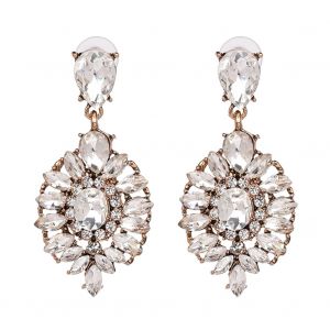 Boucles D'oreilles Pendantes Elegantes En Alliage Et Strass Pour Femmes, Accessoire De Decoration - Neuf
