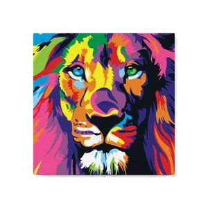 Peinture par numéros - Lion pop art - 20 x 20 cm - Neuf