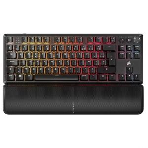 CORSAIR K70 CORE - Clavier - TKL - r&eacute;tro&eacute;clair&eacute; - sans fil - 2.4 GHz, Bluetooth - AZERTY - Fran&ccedil;ais - commutateur : CORSAIR MLX Red - noir - Neuf