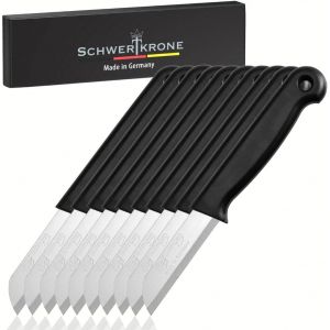 Oayew-Set De 10 Couteaux &Agrave; L&eacute;gumes Couteau De Cuisine Couteaux D'office/Fabriqu&eacute; En Allemagne Inox 16 Cm Longueur Totale - Lame De 6 Cm (Noir) - Neuf