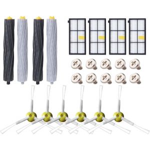 Kit Pièces Accessoires Compatible Avec Roomba Serie 800 805 850 860 865 866 870 871 880 886 890 891 895 896 900 960 965 966 980 Filtres Et Brosses Pour Aspirateur Robot De , 24In1[SSE7112596] - Neuf