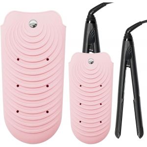 Kal-Pochette En Silicone Résistante À La Chaleur, Tapis Chauffant Pour Fer À Friser, Fer À Lisser, Fer Plat Et Outils Pour Cheveux Chauds (Rose, S) - Neuf