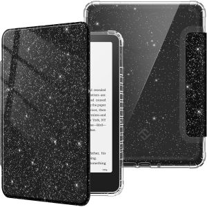 GUOP-Étui Pour 7"" Kindle Paperwhite (12E Génération,2024) Et Kindle Colorsoft (1Re Génération,2025/2024),Étui Transparent En Tpu Souple Housse Veille/Réveil Auto,Noir Pailleté - Neuf