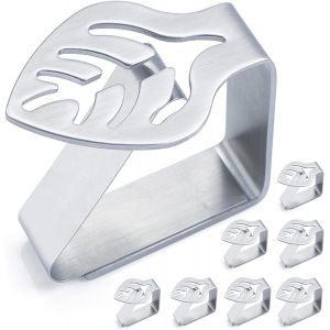 (Feuilles) Pinces &agrave; nappe antid&eacute;rapantes 8 pi&egrave;ces Pinces &agrave; nappe d&eacute;coratives en acier inoxydable &eacute;pais - pour pique-niques, barbecues, mariages, f&ecirc;tes - Neuf