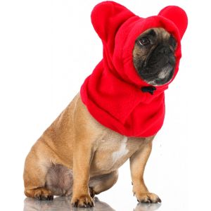 Kalanka-Chapeau Hiver Pour Chien Chat Doux Et Chaud Chapeaux Pour Animaux Protection Contre Le Bruit Avec Oreilles V&ecirc;tements D'hiver Pour Chiots Cagoule Chaude Pour Temps Froid,M (Rouge) - Neuf