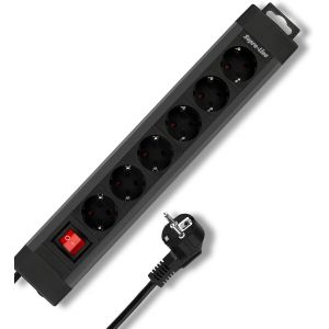 Ritter 00146171 Supraline Multiprise 6 prises-1 interrupteur-2,4 m,anthracite - Neuf