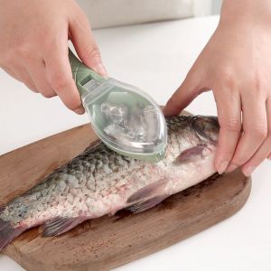 Lot De 4 Brosses Vertes Pour Peau De Poisson, Grattoir, Écailles De Pêche, Râpes, Couteau De Nettoyage Rapide, Éplucheur, Grattoir - Neuf