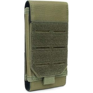 KAL-Pochette Tactique Pour Téléphone, Étui Universel Étanche Molle Pour Smartphone Portable, Mini Sac Ceinture Militaire Pour Grand Écran De 4 À 6,7"" (Vert Armée) - Neuf