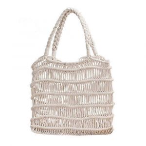 Sac à main tissé pour femme, sac de plage, sac fourre-tout bohème fait main, sac bandoulière - Neuf