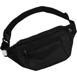 SJZG-Sac Banane Homme Femme Sacs Banane Ville De S&eacute;curit&eacute; Imperm&eacute;able Avec Prise Casque Et 3 Poches Zipp&eacute;es Ceinture Pour Cyclisme Gym Balade Escalade Voyage Randonn&eacute;e Vacances (Noir) - Neuf