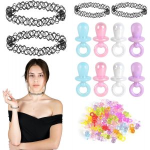 Cha&icirc;ne De Tatouage,Attache-T&eacute;tine,Ann&eacute;es 90,Accessoires De Tatouage,Collier De Tatouage,Collier De Perles,T&eacute;tine En Plastique,Corde De Cire,D&eacute;coration Pour F&ecirc;te &Agrave; Th&egrave;me Des Ann&eacute;es 80,90 - Neuf