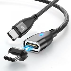 JGD-C&acirc;ble magn&eacute;tique USB-C (1 m en forme de I), charge PD 100 W et transfert de donn&eacute;es 480 Mbps, compatible MacBook Pro/Air, iPad Pro - Neuf