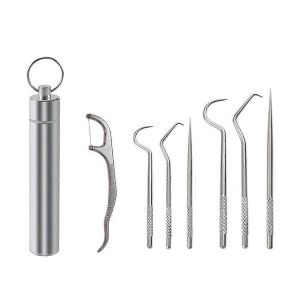 Ensemble De Cure-Dents À Fil Dentaire Cure-Dents Réutilisables Cure-Dents Portable,A - Neuf