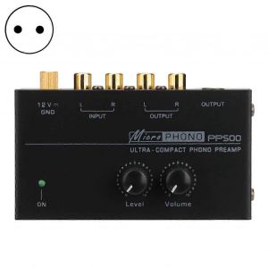 Pr&eacute;amplificateur audio portable PP500, contr&ocirc;le du volume, entr&eacute;e/sortie RCA, son clair, pr&eacute;ampli phono pour usage domestique (UE) - Neuf