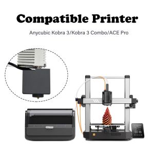 MEVRONISSHOP-Hotend pour Kobra 3 Combo Hot End Kit T&ecirc;te d'impression Dissipateur Thermistance avec couvercle en silicone suppl&eacute;mentaire 0,4 mm Buse en acier tremp&eacute; Buse en laiton pour Anycubic Kobra - Neuf