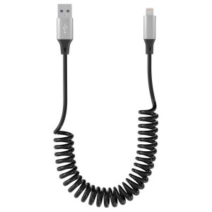 Kalcx-Cable Iphone Spirale Compatible Carplay [Certifié Mfi] Cable Retractable Iphone Court Avec Synchronisation Des Données,Cable Iphone Carplay Court Pour Iphone/Pad/Pod - Neuf