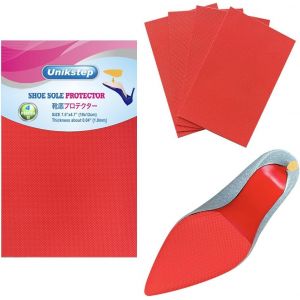 Kalanka-Unikstep Lot De 4 Protections Pour Semelles De Chaussures, Coussinets Antid&eacute;rapants Pour Le Fond Et Le Talon Des Chaussures, Autocollant De R&eacute;duction Du Bruit Antid&eacute;rapant (Rouge) - Neuf