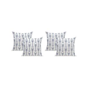 Lot De 4 Housses De Coussin G&eacute;om&eacute;triques En Lin (45 X 45 Cm) Pour La D&eacute;coration Int&eacute;rieure - Neuf