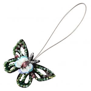 Hjlian Embrasses De Rideaux Magnetiques Uniques Et Magnifiques, Avec Strass Et Papillons, Fond Noir Et Strass Verts - Neuf