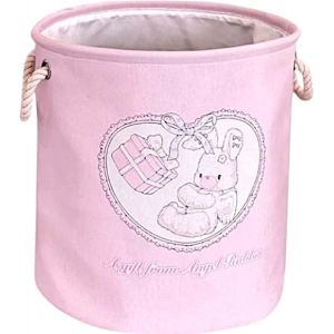 CHECARZHN--NO1-Panier À Linge Pour Enfant, Panier À Linge, Panier À Linge Avec Doublure, Cadeau Pour Fête Prénatale Pour Fille (Lapin Rose) - Neuf
