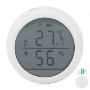 Capteur d'humidite et de temperature WiFi pour TUYA, ecran LCD rond, alarme d'humidite haute/basse pour chambre de bebe - Neuf