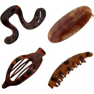 Lbgwp60-Lot De 4 Pinces À Cheveux Ambre, Vintage, Haut De Gamme, Durables Et Antidérapantes, Horizontales Pour Fixer Les Chignons, Cadeaux Pour Femmes Et Filles (4 Styles) - Neuf