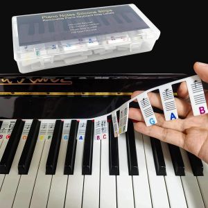 ChenQuanSarl-Autocollants De Piano, 88 Touches Autocollants Pour Clavier De Piano, Autocollants Notes Clavier En Silicone, R&eacute;utilisables Et Amovibles &Eacute;tiquettes Pour Clavier De Piano Avec Bo&icirc;te - Neuf