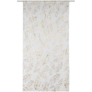 Tzf-Rideau Voilage, Rideaux Voilage Blanc, Rideaux Chambre,Voilage Passe Tringle Blanc Doré,Rideauxs De Rideau De Porte De Fenêtre En Tulle Pour Salon Chambre Café (Doré) - Neuf