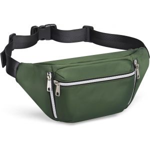 SJZG-Sac Banane Pour Homme Et Femme, Sac Banane Antivol Imperm&eacute;able Pour La Course &Agrave; Pied, Vert, 35Cm X 17Cm X 6.5Cm - Neuf