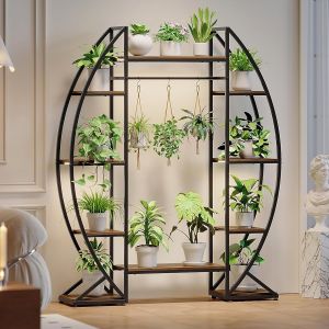Nouvelhorizonstore-Support De Croissance Pour Plantes - 160 Cm - Bois Et M&eacute;tal - 6 Niveaux - Int&eacute;rieur Et Ext&eacute;rieur - &Eacute;tag&egrave;re D'angle Pour Salon, Balcon Et Jardin - Neuf