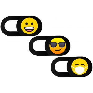 Emoji Design 3 Pieces Autocollants De Protection De La Camera En Plastique Couverture De Protection De Pour Ordinateur Portable Tablette Pc Smartphones (3 X Smiley)[ZHB1825] - Neuf