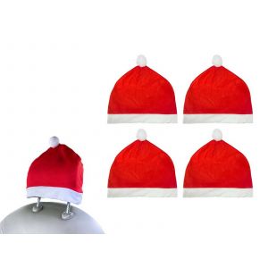 Lot de 4 housses d'appuie-t&ecirc;te de si&egrave;ge auto en forme de chapeau de P&egrave;re No&euml;l pour la d&eacute;coration de No&euml;l - Neuf