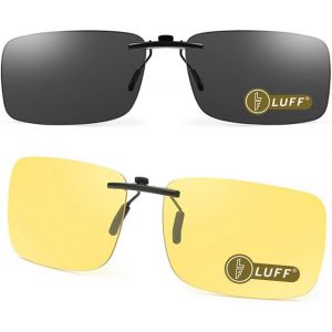 2 Pcs De Lunettes De Soleil Clips Et Lunettes De Vision Nocturne Clips Super Léger Look Classique Unisexe - Neuf