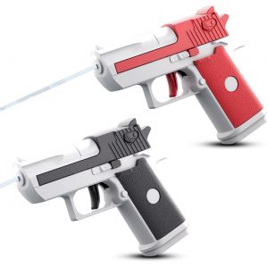Kal-Pistolet À Eau, 2 Pièces Pistolets À Eau Pour Enfant, Longue Portée 10 Mètres Aux Jeux D'eau D'été Pour Enfants Pour La Piscine Extérieure Et La Plage, Jouet Pistolet À Eau Pour Enfants (Rouge, N - Neuf