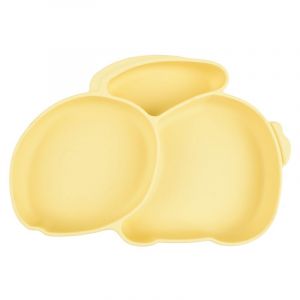 (Jaune) De Silicone Bébé Plaque En Silicone Bébé Plaque Avec 3 Compartiments, Lave-Vaisselle Et Au Micro-Ondes, Chaise Haute S'adapte À La Plupart Des Plateaux - Neuf