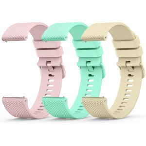 3 Pi&egrave;ces 20mm 22mm Bracelet De Montre En Silicone, Souple Bracelet De Replacement En D&eacute;gagement Rapide Avec Boucle En M&ecirc;me Couleur Homme Femme 20mm 22mm - Neuf
