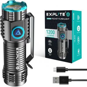 Tianyi-Mini Lampe De Poche Led Ultra Puissante Rechargeable Usb C, Lampe Torche À Piles Avec Clip & Magnétique, Mode Mémoire, Portable Petite Lampes, Porte-Clés Flashlight For Edc - Neuf