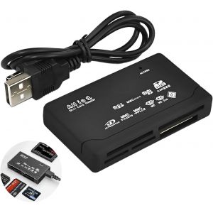NSIECD-Lecteur de Cartes M&eacute;moire USB 2.0 6 en 1 Haute Vitesse, Adaptateur Multi-Cartes pour CF, TF, SD, SDHC, MS, MiniSD, Compatible Windows/Mac, Plug & Play, 480 Mbps, Id&eacute;al pour Appareil Photo et P - Neuf