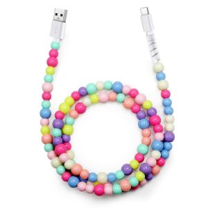 TRAHOO-C&acirc;ble USB C, 1M 60W PD USB vers USBC Charge Rapide Cable Color&eacute; Perles Chargeur Type C Cable pour iPhone 16 15 Pro Max Samsung Galaxy S25 S24 S23 S22 Ultra S10 A54 Google Xiaomi iPad Pro Air - Neuf