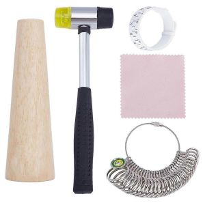 5 pi&egrave;ces bijoux taille ensemble,taille doigt bague ruban &agrave; mesurer marteau - Neuf