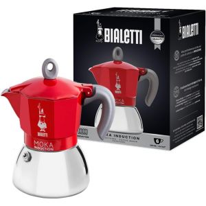 - Moka Induction, Cafeti&egrave;re Moka, Convient &agrave; Tous Les Types de Plaques de Cuisson, 4 Tasses d'Espresso (150 Ml), Rouge - Neuf