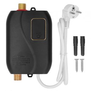 HJLIAN Mini chauffe-eau electrique 3500 W, chauffage rapide, instantane, pour salle de bain, cuisine, norme UE 220 V, noir - Neuf