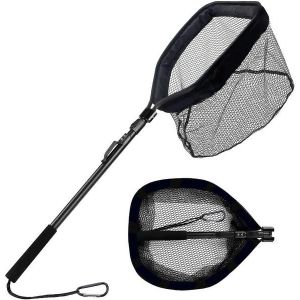 Filet De Pêche Pliable Et Flottant Avec Maille En Caoutchouc Souple Et Cordon ¿ Compact, Léger Et Facile À Utiliser Pour Les Pêcheurs - Neuf