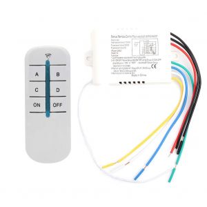 Commutateur de télécommande,Interrupteurs et variateurs d'intensité Interrupteurs variateurs d'intensité sans fil à 4 voies,émetteur récepteur de lumière murale numérique marche/arrêt - Neuf