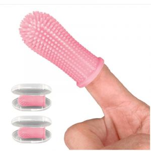 Brosse &Agrave; Dents Pour Chien En Silicone, Poils Envelopp&eacute;s, &Eacute;tui De Rangement Inclus, Nettoyage Facile Des Dents. - Neuf