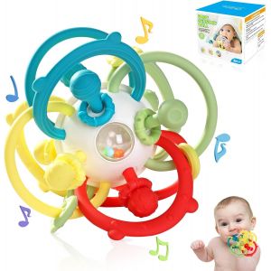 Eryi-Jouet Anneau Dentition Bebe,Silicone Jouet Educatif Bebe 1 An,Hochet Bebe 0 3 6 Mois Jeux Montessori Eveil Bebe 0 6 12 Mois,Balle Sensorielle Bebe Eveil,Cadeau Naissance Fille Et Garçon,Vert - Neuf