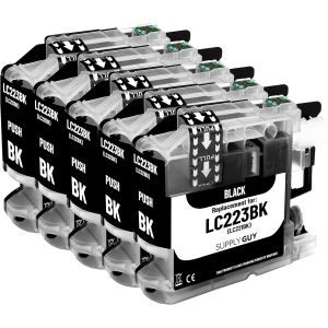 5 Ink Cartridges Compatible with Brother LC223 Black for MFC-J5320DW MFC-J5620DW MFC-J4420DW MFC-J480DW DCP-J4120DW DCP-J562DW and More (see Product Page) - Neuf